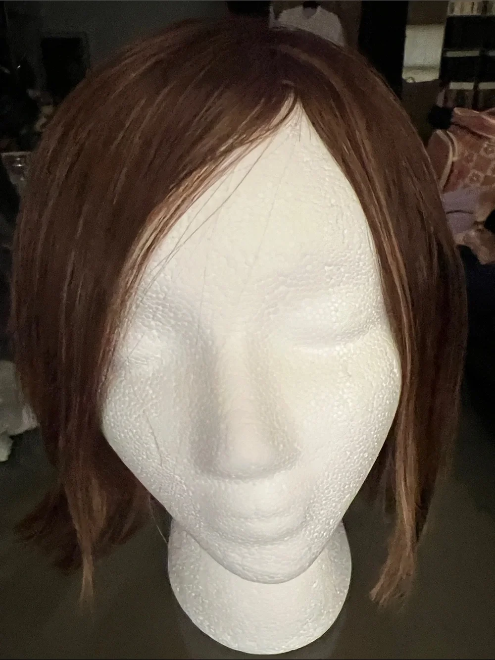 Chestnut Brown Short Layered Synthetic Wig